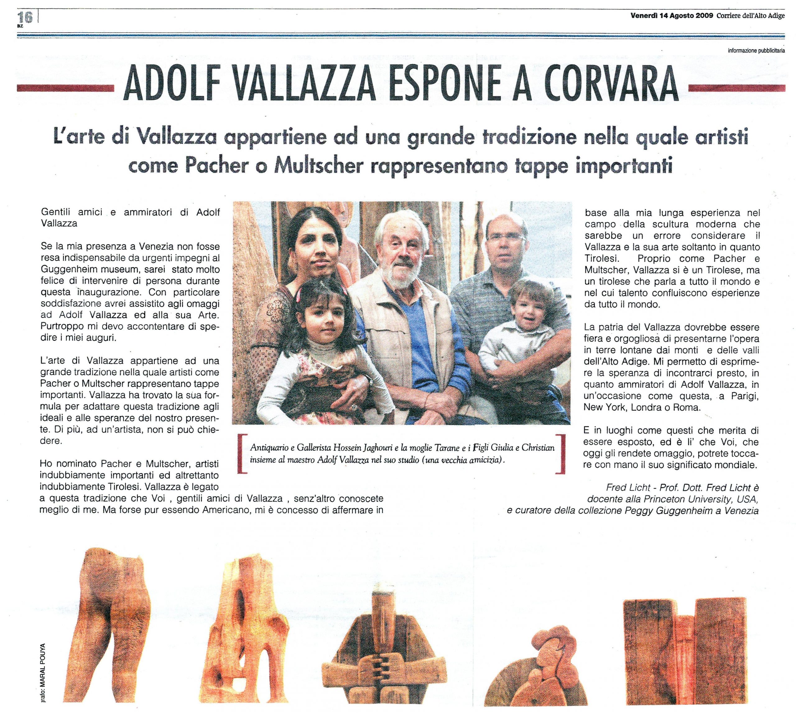 Adolf Vallazza Exhibits in Corvara (IT) HJ ART GALLERY